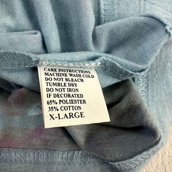 Vintage Cubism XL Hawaiian Islands Pop Art Graphic Tee Blue Retro All Over Print - Picture 6 of 8